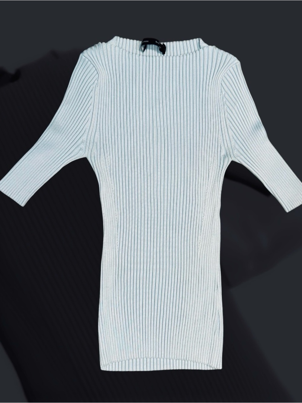 Proenza Schouler Elegant Ribbed Light Blue Women’s Sweater - Picture 3 of 7